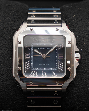 2026 Cartier Santos De Cartier 35.1MM Blue Dial Steel Bracelet