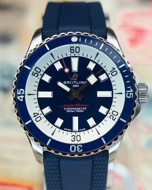 2026 Breitling Superocean 42MM Blue Dial Rubber Strap (A17375